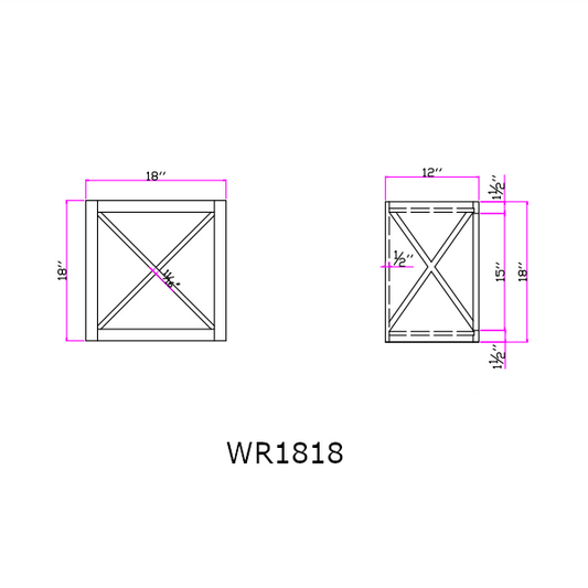 Special Order - 18" x 18" Wine Rack Sonona Wheat - WR1818 Sonona Wheat GHI GHI Accessories Special Order SPSNW Wine Rack