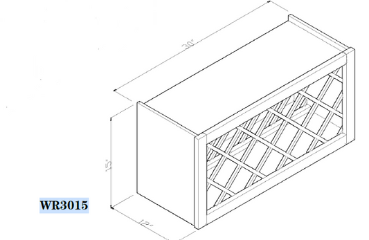 Special Order - 30" x 15" Wine Rack Sonona Wheat - WR3015 Sonona Wheat GHI GHI Accessories Special Order SPSNW Wine Rack