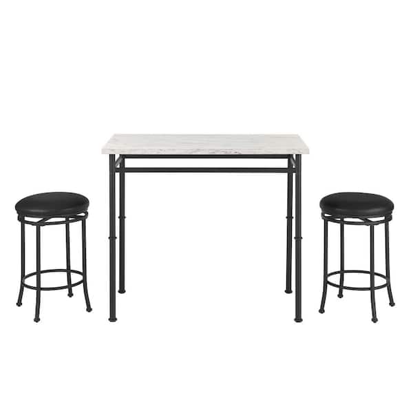 Black Metal 3 Piece Dining Set