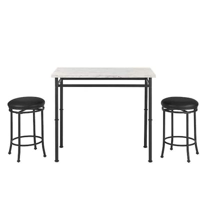 Black Metal 3 Piece Dining Set