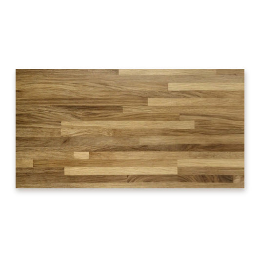 Walnut butcher block countertop, from above
