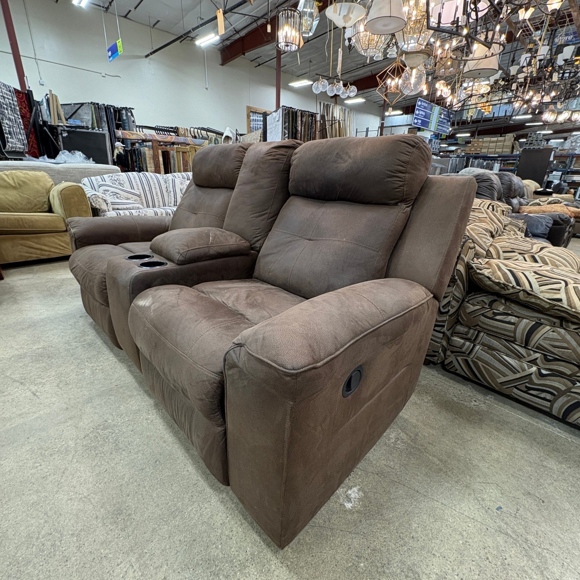 Brown Reclining Loveseat