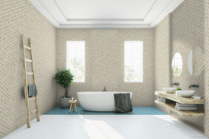 Bardiglio Crema Hex 12x14 Mosa