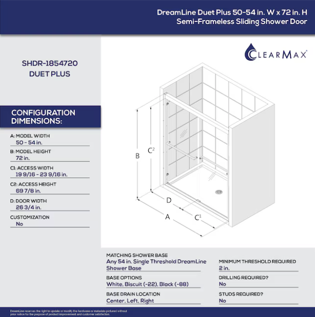 Dreamline Sliding Shower Door
