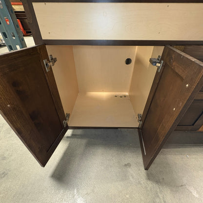 42in Dark Stained Wood Vanity