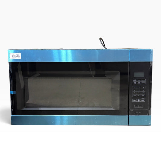 GDM Habitat for Humanity ReStore Amana over-the-range microwave with a stainless steel finish and black control panel.