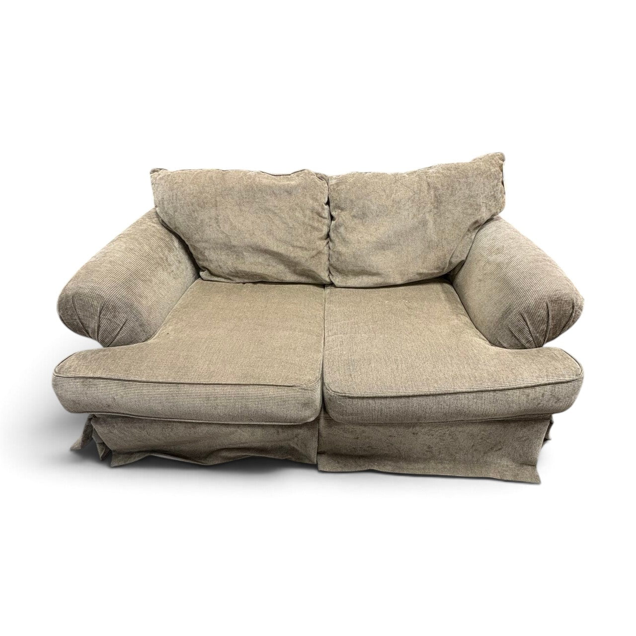 Beige Chenille Skirt Loveseat FALSE