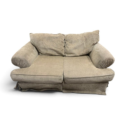 Beige Chenille Skirt Loveseat FALSE