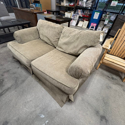 Beige Chenille Skirt Loveseat FALSE
