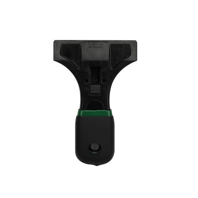 GDM Habitat for Humanity ReStore 3.5-inch Blue Hawk paint scraper with a black handle and green accent