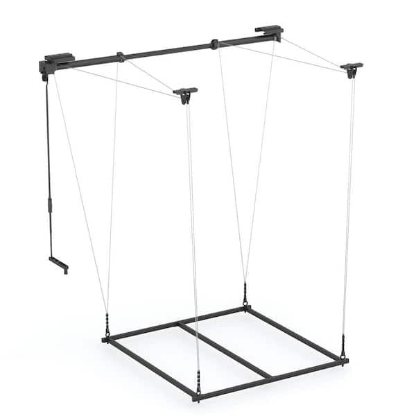 GDM Habitat for Humanity ReStore Fleximounts ceiling lift storage rack with black metal frame and cable pulley system