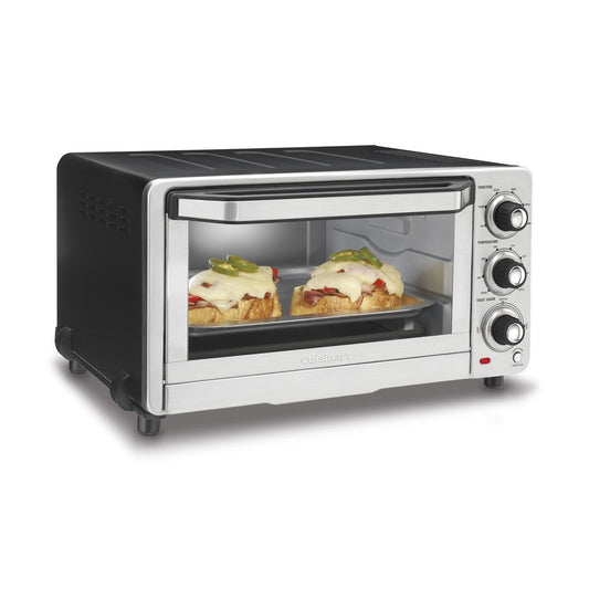 GDM Habitat for Humanity ReStore Cuisinart toaster oven broiler with stainless steel finish and melted cheese toast