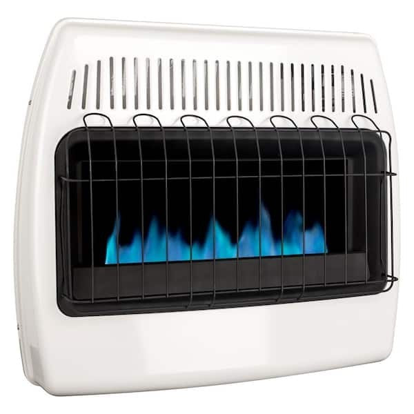 GDM Habitat for Humanity ReStore Dyna-Glo 30K BTU LP heater with a white metal casing and black protective safety grill