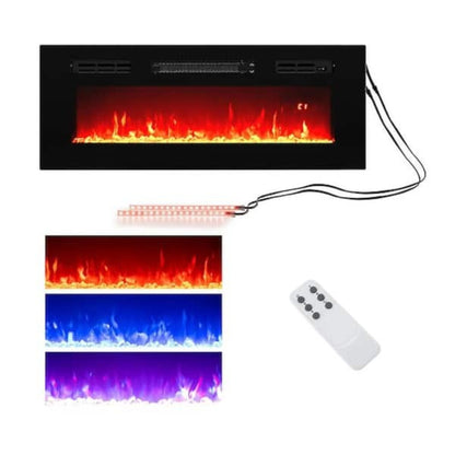 GDM Habitat for Humanity ReStore 36-inch wall-mounted electric fireplace with multi-color LED flames and remote control
