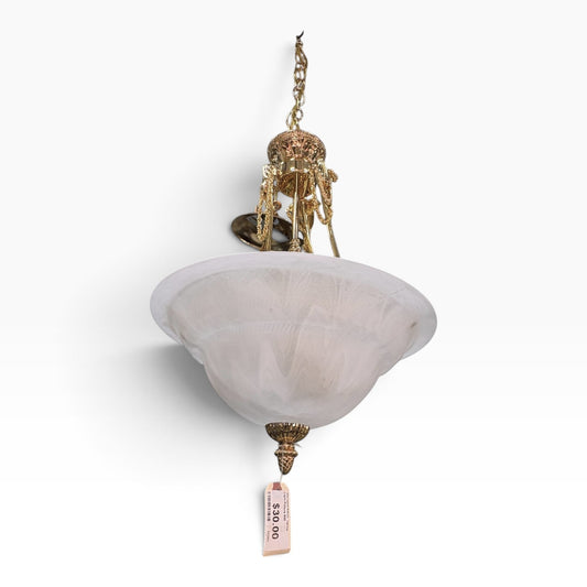 Alabaster Glass Bowl Pendant FALSE