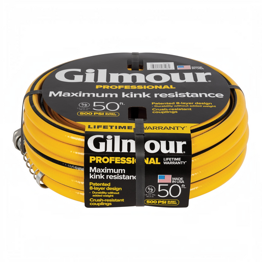 GDM Habitat for Humanity ReStore Gilmour 50-foot professional yellow garden hose with kink-resistant design