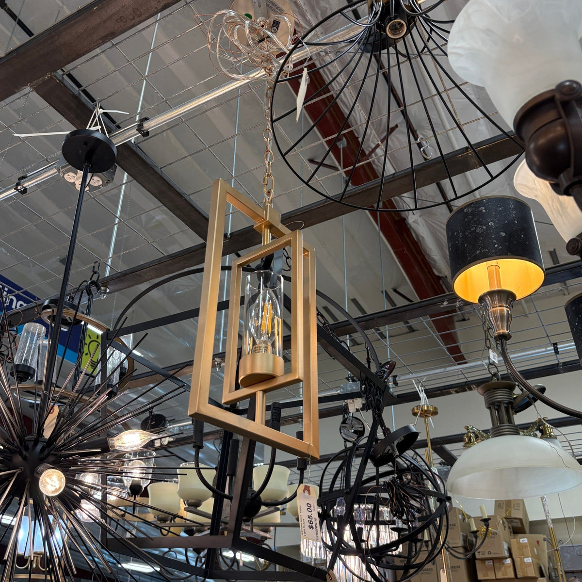 Gold Lantern Pendant Light FALSE