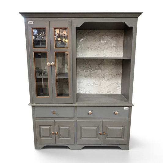 Gray 2 Pc China Hutch Glass FALSE location-set