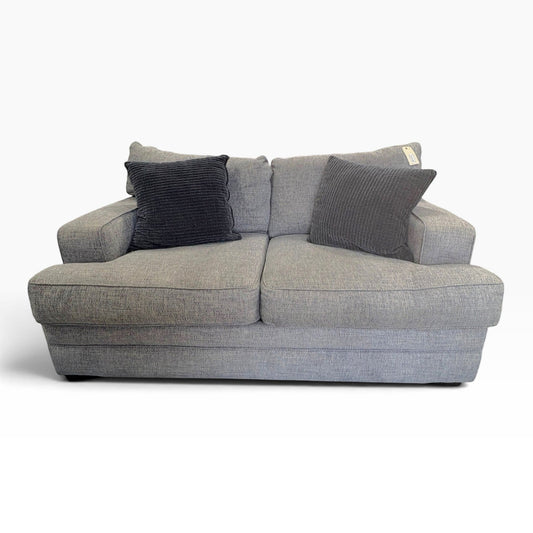 Gray Loveseat w/ 2 Pillows TRUE