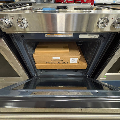GDM Habitat for Humanity ReStore KitchenAid stainless steel electric slide-in range with open oven door
