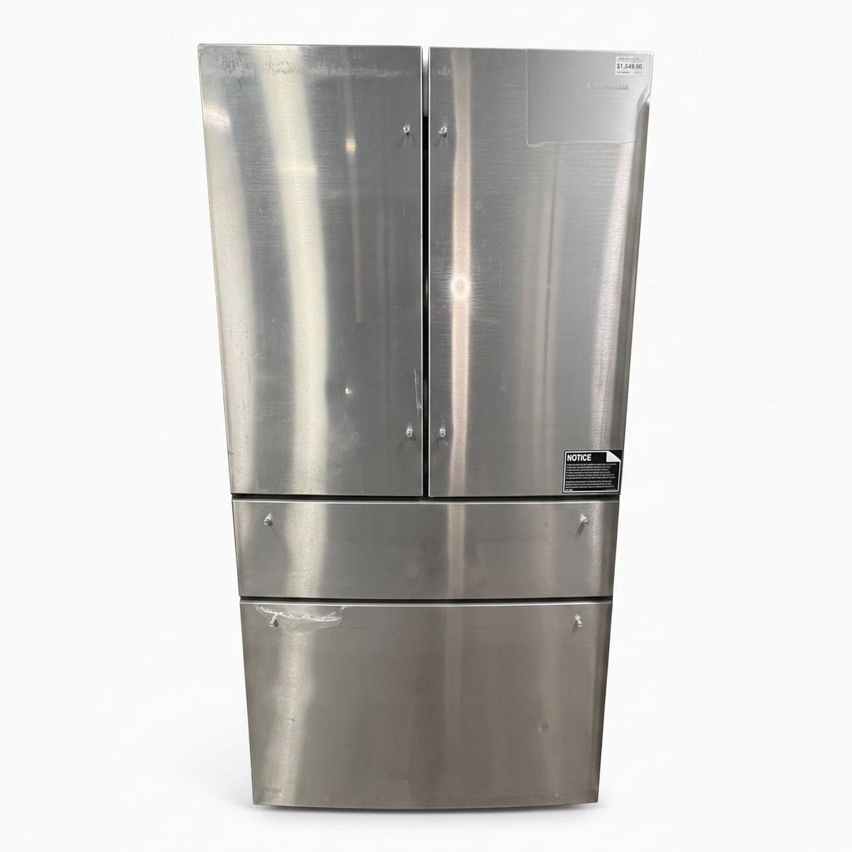 GDM Habitat for Humanity ReStore KitchenAid stainless steel 4-door french door refrigerator with cosmetic scuffs