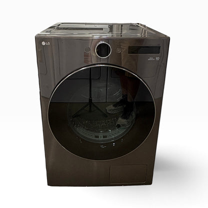 GDM Habitat for Humanity ReStore LG front load washing machine in black stainless steel with a circular glass door