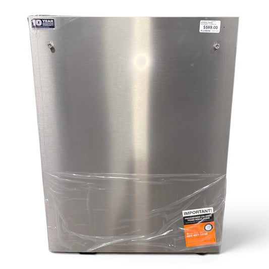 GDM Habitat for Humanity ReStore Maytag dishwasher in fingerprint-resistant stainless steel with protective wrap.