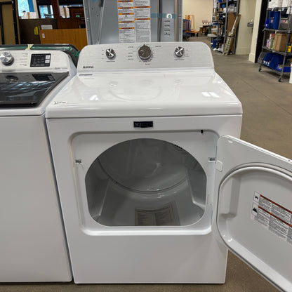 GDM Habitat for Humanity ReStore white Maytag front load dryer with open door and top control panel