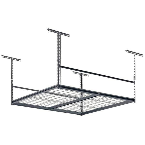 GDM Habitat for Humanity ReStore Muscle Rack ceiling storage unit with a black metal frame and wire grid shelf.