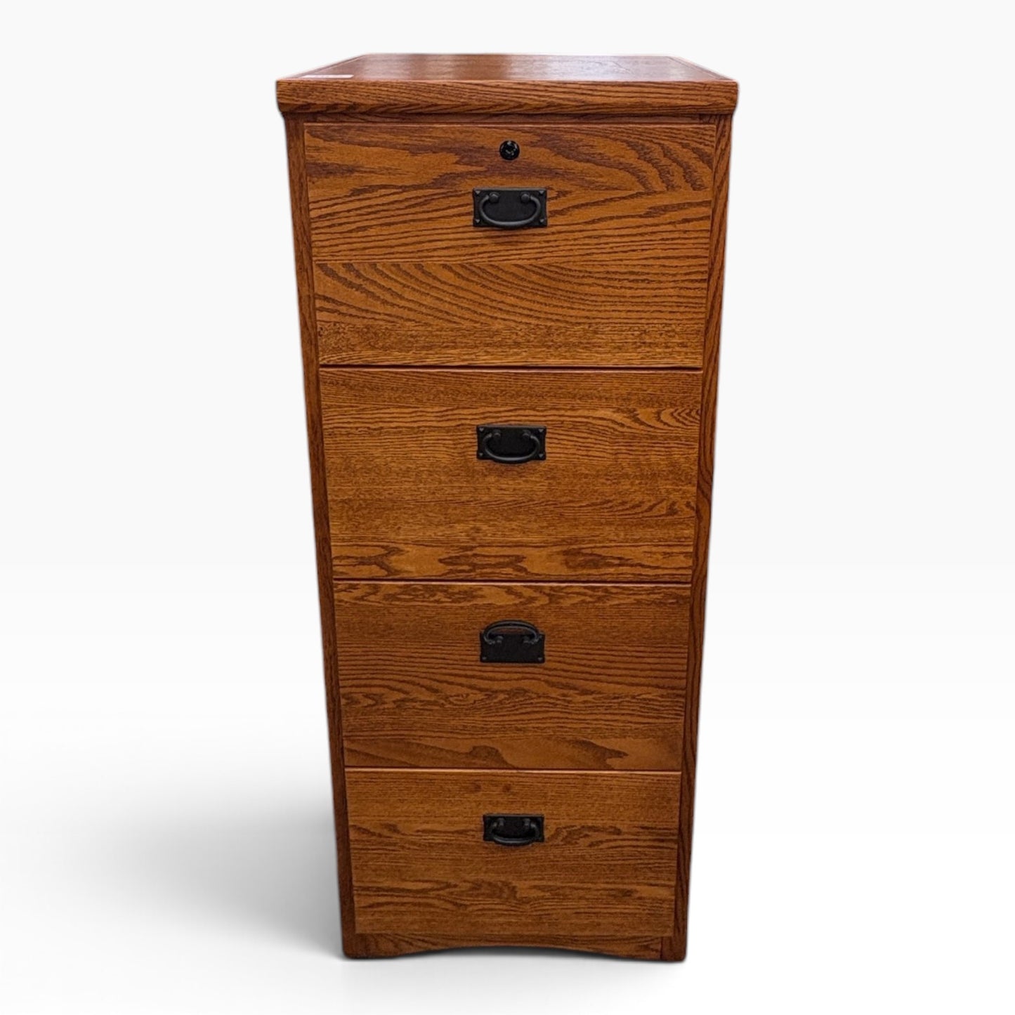 Oak 4-Drawer File Cabinet FALSE