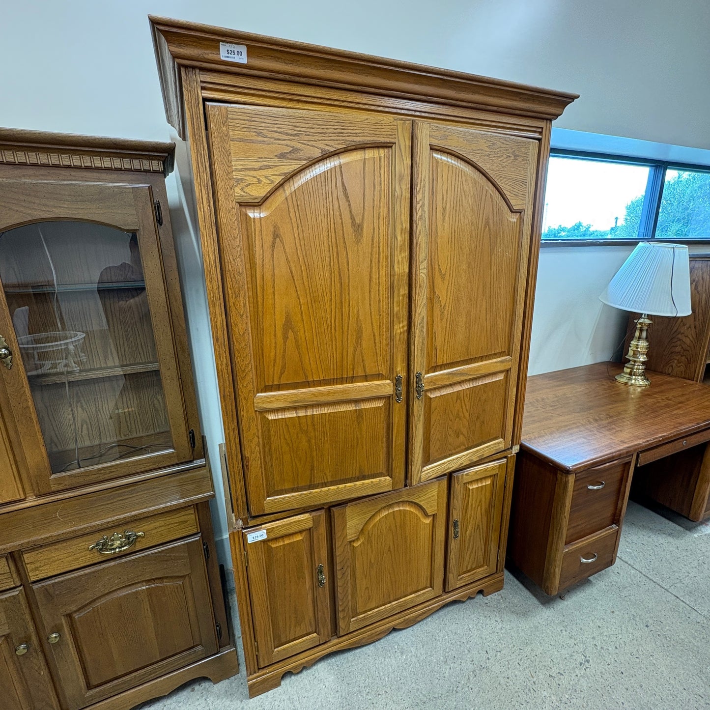 Oak TV Armoire