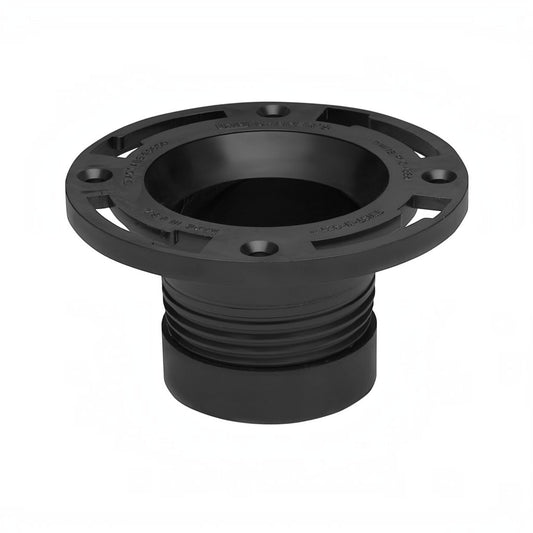 GDM Habitat for Humanity ReStore Oatey 4 inch black ABS plastic closet flange for secure toilet drain installation