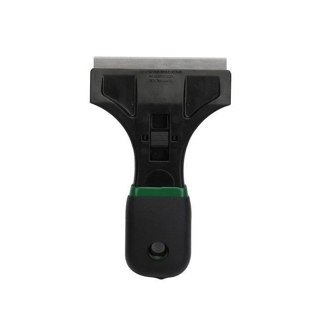 GDM Habitat for Humanity ReStore 3.5-inch Blue Hawk paint scraper with a black handle and metal blade