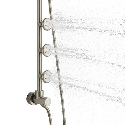 GDM Habitat for Humanity ReStore Pulse Lanikai shower system with three active body spray jets in brushed nickel.