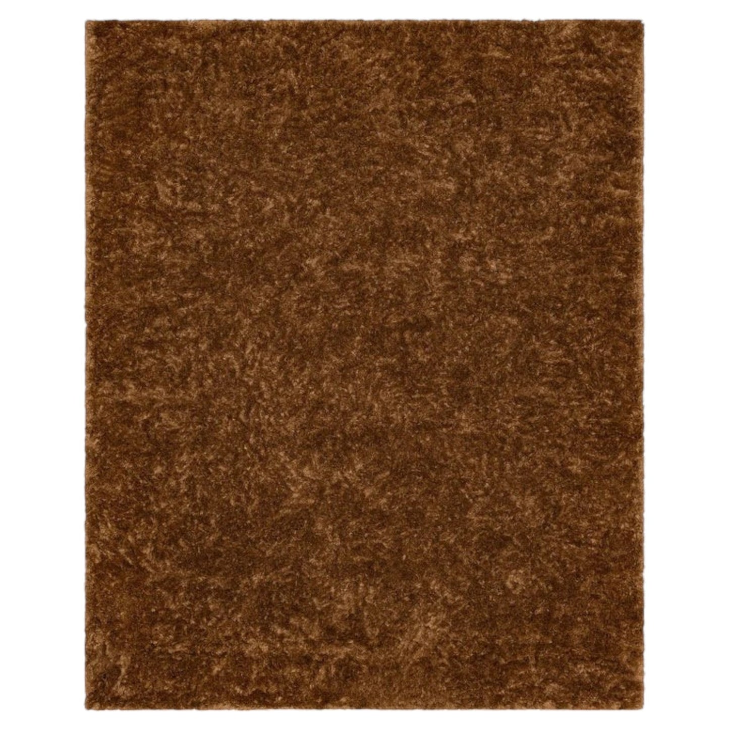 GDM Habitat for Humanity ReStore Billow shag area rug in a rich rust brown color with a plush, textured pile.