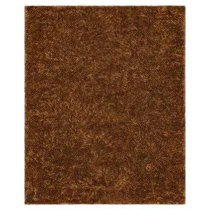GDM Habitat for Humanity ReStore Billow shag area rug in a rich rust brown color with a plush, textured pile.