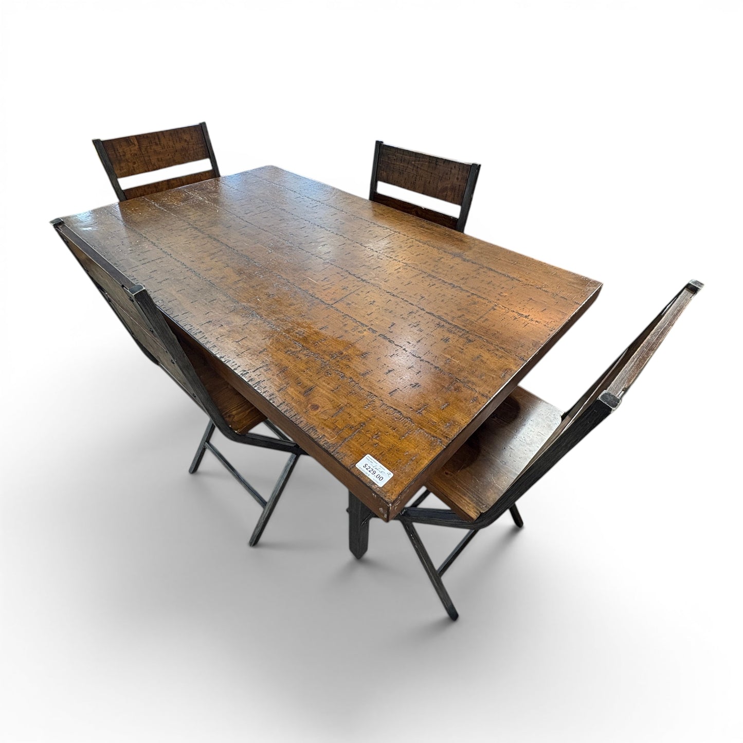 Rustic Wood Dining Table Set