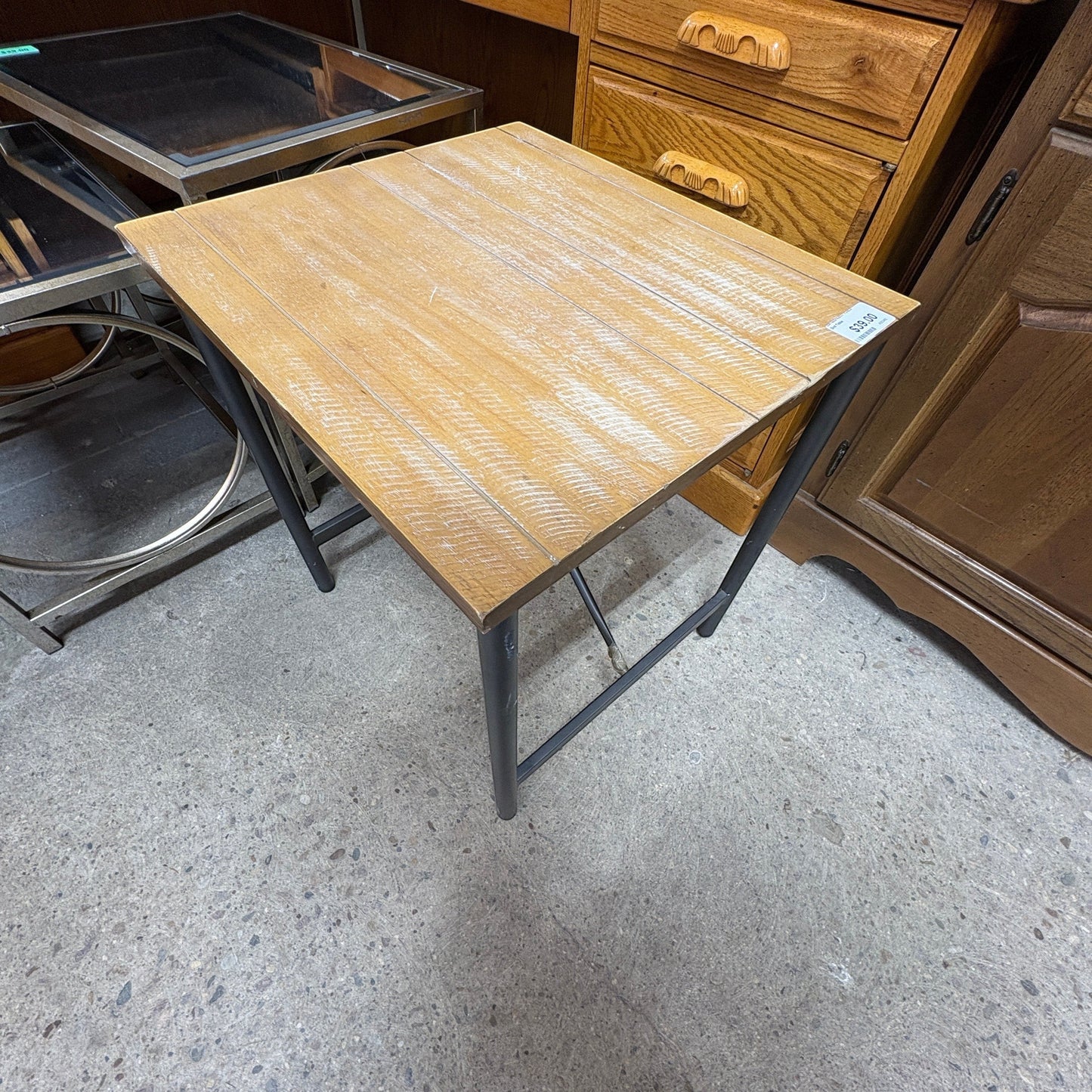 Rustic Wooden Side Table FALSE