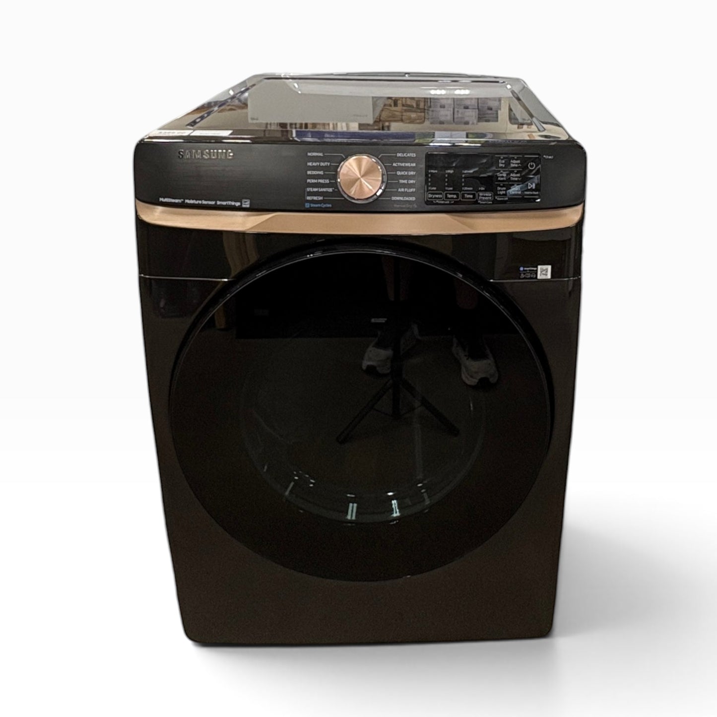 GDM Habitat for Humanity ReStore Samsung front load dryer in black with a rose gold control dial