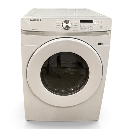 GDM Habitat for Humanity ReStore white Samsung front load electric dryer with circular glass door and control dial