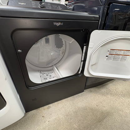 GDM Habitat for Humanity ReStore Whirlpool gas dryer in matte black with an open front-loading drum door