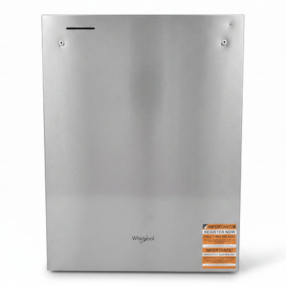 GDM Habitat for Humanity ReStore stainless steel Whirlpool dishwasher front panel with registration sticker