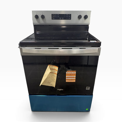 GDM Habitat for Humanity ReStore Whirlpool electric range with stainless steel finish and black ceramic glass cooktop