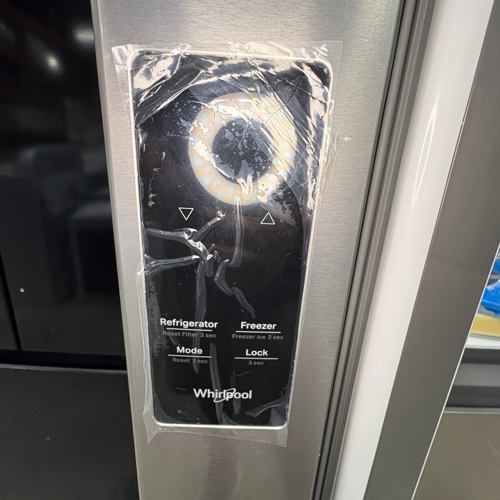GDM Habitat for Humanity ReStore Whirlpool French door refrigerator digital control panel with protective film