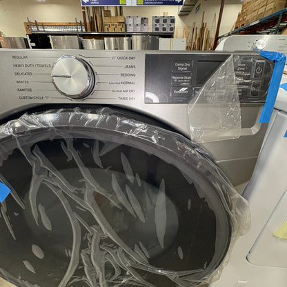 GDM Habitat for Humanity ReStore Whirlpool gas dryer in metallic silver with digital control panel and cycle dial