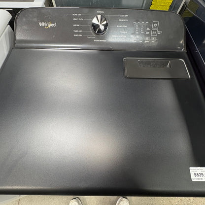 GDM Habitat for Humanity ReStore Whirlpool gas dryer top control panel in black with cycle selection dial