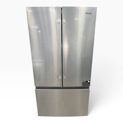 GDM Habitat for Humanity ReStore Whirlpool French door refrigerator in stainless steel with bottom freezer drawer