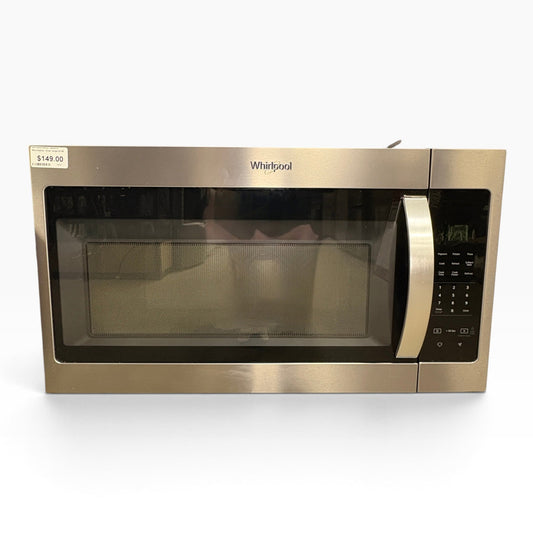 GDM Habitat for Humanity ReStore Whirlpool over-the-range microwave in stainless steel with digital control panel