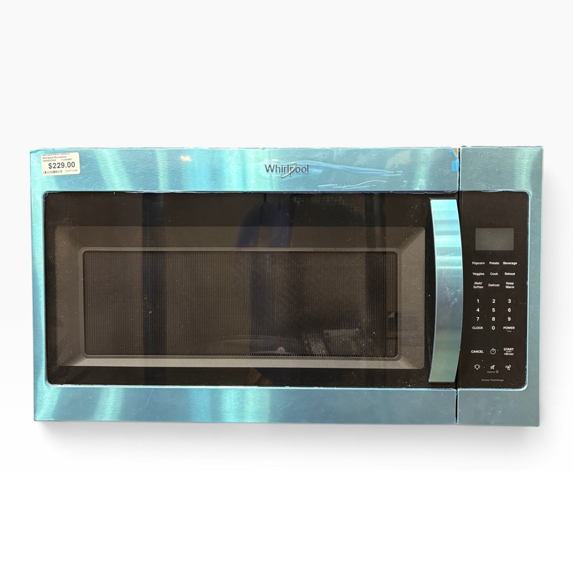 GDM Habitat for Humanity ReStore Whirlpool over-the-range microwave in stainless steel with digital control panel