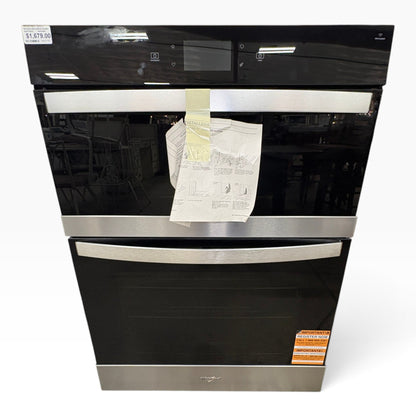 GDM Habitat for Humanity ReStore Whirlpool combination wall oven and microwave with black glass and stainless steel